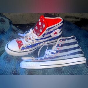🇺🇲Converse Patriotic Sequin High Top Sneakers 🇺🇲USA🇺🇲